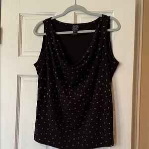 Clara Sun Woo Black polka dot Sleeveless Top
